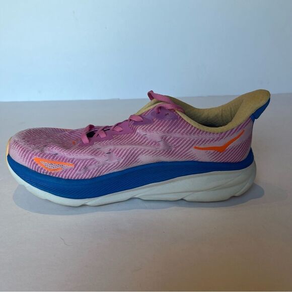 Hoka One Clifton 9 Men\'s Athletic Shoes Pink/Blue Multi Size 9D